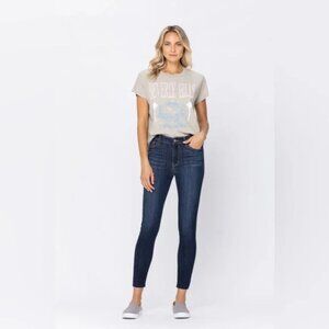 Judy Blue Raw Hemline Skinny Jean 1/25
